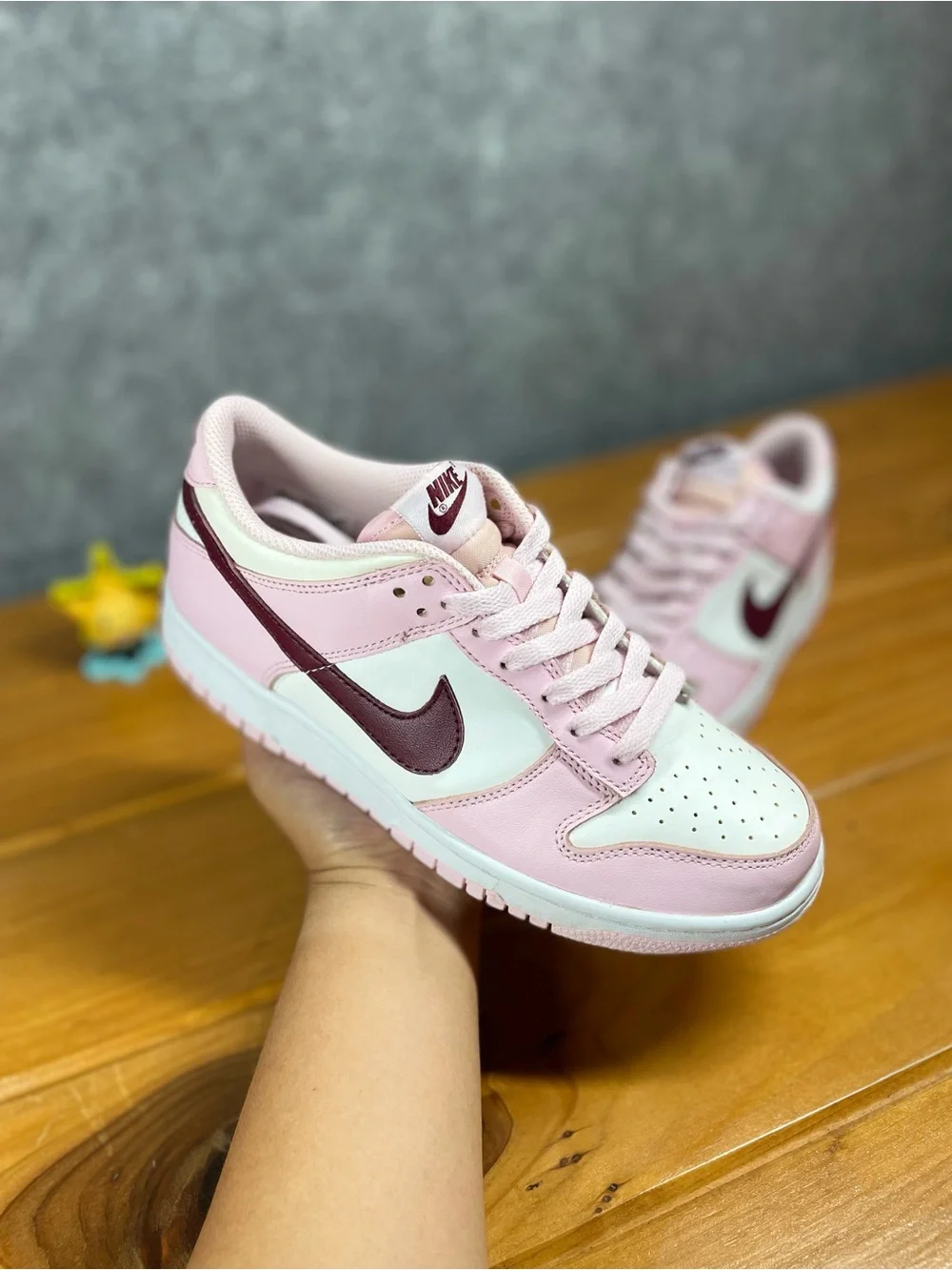 Nike Dunk Low Size 6Y GS / Womens 7.5 Pink Foam Beetroot Sneakers CW1590-601